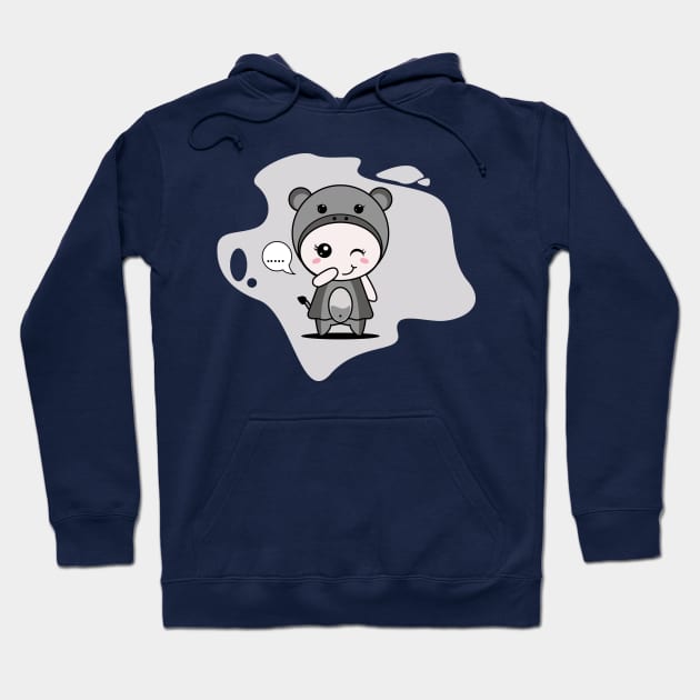 Cute Hippopotamus Character Hoodie by NayaRara